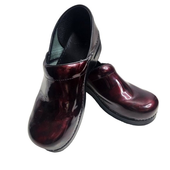 Dansko Professional Clog Shoes EU 41 US 10.5/11 Red Burgundy Leather Shoes - Picture 3 of 9